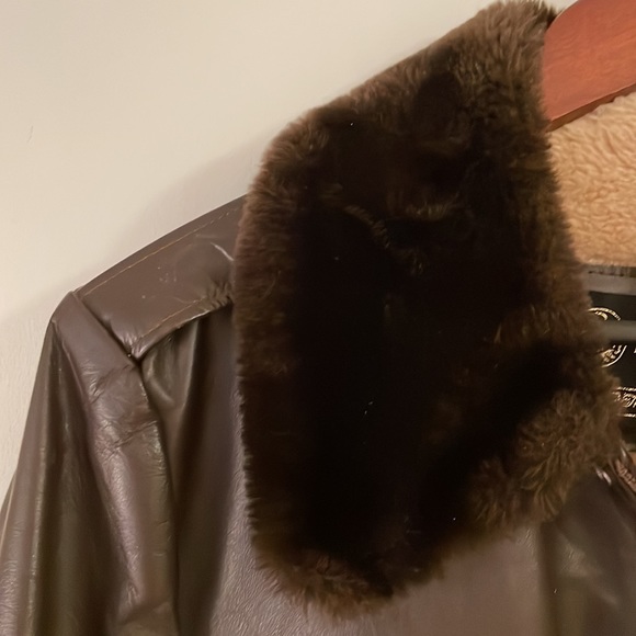 Vintage Sears Men’s Brown Leather Flight Style Jacket, 40 Regular - Picture 2 of 16
